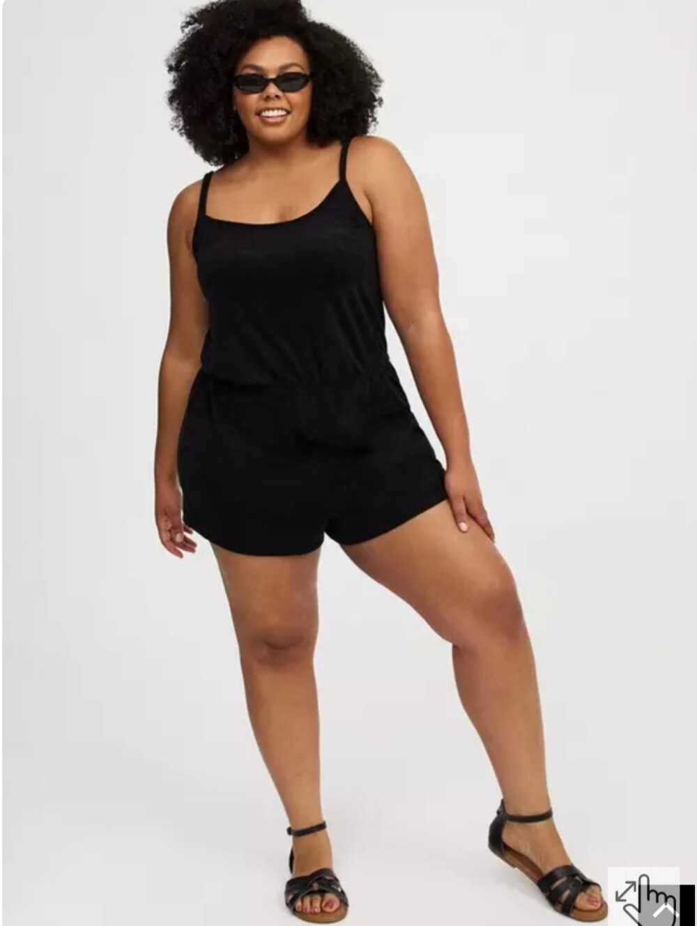 Nwt TORRID Black 🖤 Terry Romper Sleeveless Pocket Jumpsuit Super Soft Size 2X - Picture 2 of 12